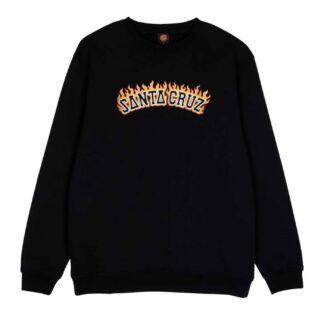 SUDADERA SANTA CRUZ BURNT COLLEGIATE NEGRA