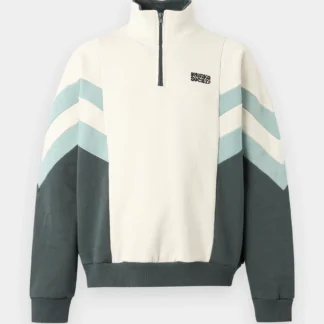 SUDADERA KAOTIKO CLARK HALF-ZIP BONE/GREEN
